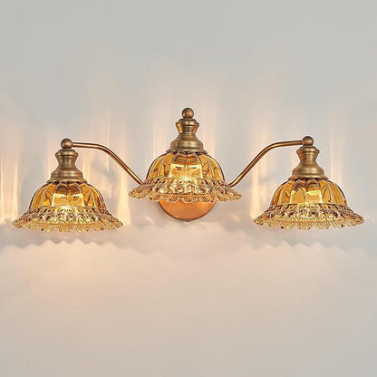 XIEDUN Tea Glass 3 Light Vanity Light Colored Glass Bathroom Light Fixture Vanity Lighting Fixtures