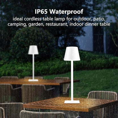 Yogaret White Cordless Table Lamp Set of 2 for Patio Restaurant Home Dinner Kitchen