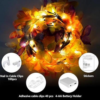 FNHMSL Butterfly Enchanted Willow Vine Lights, 4FT 48LED 3 Color Butterfly Blossom Tree Branch Lights for Wall with USB Battery Box, Remote Timer,8 Light Model, Bedroom Wall Doors Wedding, Christmas