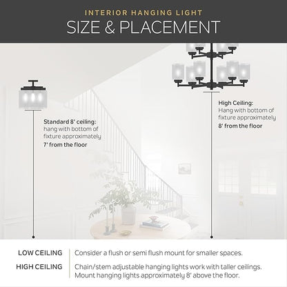 Kichler Avery 1-Light Bell Mini Pendant Light Fixture with Clear Seeded Glass in Brushed Nickel for Kitchen Island Lighting or Dining Room Hanging Lamp (8.5" x 8"), 43850NI