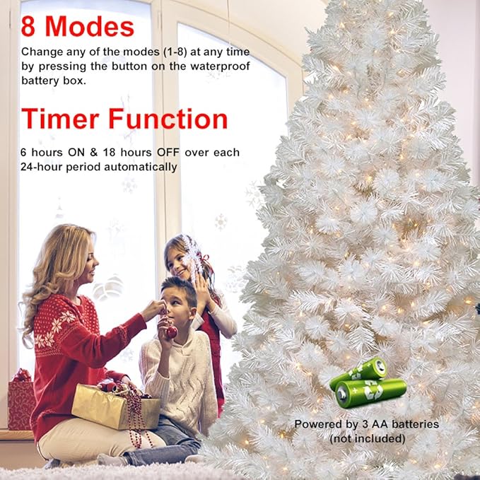 MAGOTAN Battery Operated Christmas Lights - 16ft 50 LED String Lights with Timer, Waterproof, Warm White, 2 Pack for Indoor/Outdoor Wedding Party, Home, Garden