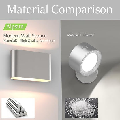 Aipsun Nickel Modern LED Wall Sconces 4 Packs Indoor Wall Lights Hardwired Up and Down Wall Mount Light for Living Room Bedroom Hallway Corridor Conservatory Warm White 3000K(with G9 Bulbs)