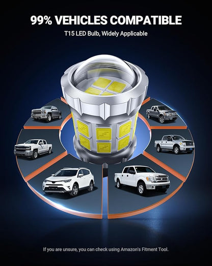 SEALIGHT 2026 Latest 921 LED Bulb, 700% Super Bright 912 T15 Led Reverse Light, Canbus Error Free 906 904 916 W16W LED Bulbs Replacement for Tail Backup Reverse Lights, 6500K White, Non-polarity, 2PCS
