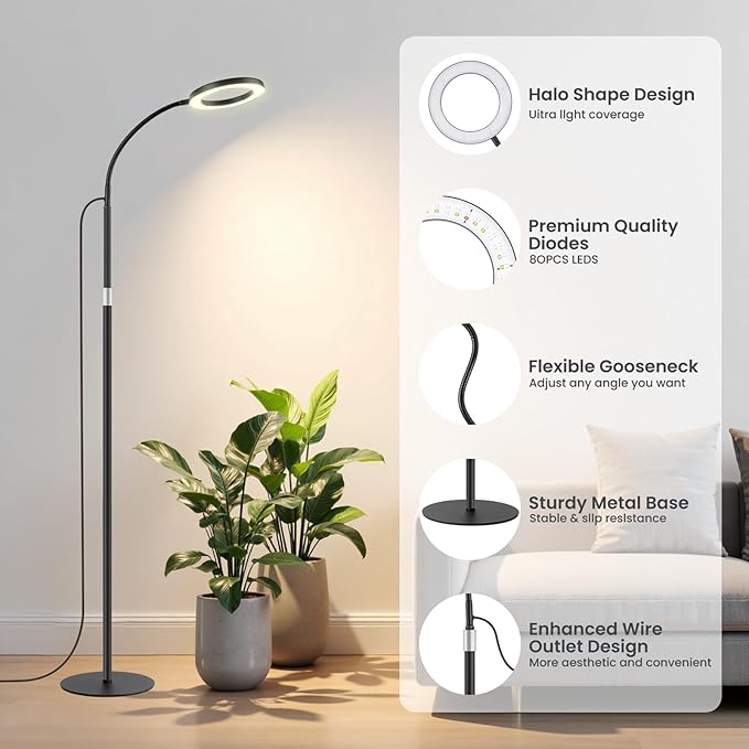 Grow Lights for Indoor Plants, Full Spectrum Plant Grow Light with 3/9/12H Timer, 3 Color Modes, 10 Brightness, Adjustable Growing Lamp for Large Indoor Plants, 51.2-66.9 Inch