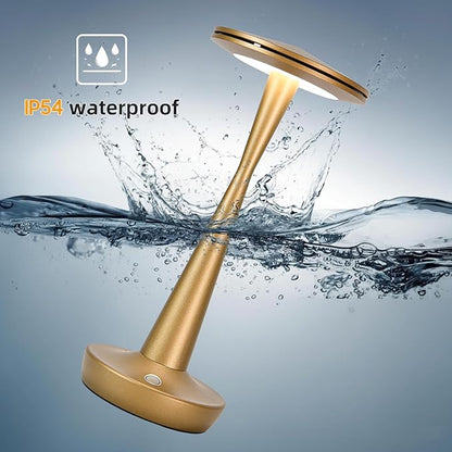 Cordless Rechargeable Table Lamp - 6000mAh Portable LED Battery Operated Table Light - Outdoor Waterproof Dimmable Table Lamps for Restaurant Dining Bedroom Bars Home Patio Outdoor (2 Bronze)