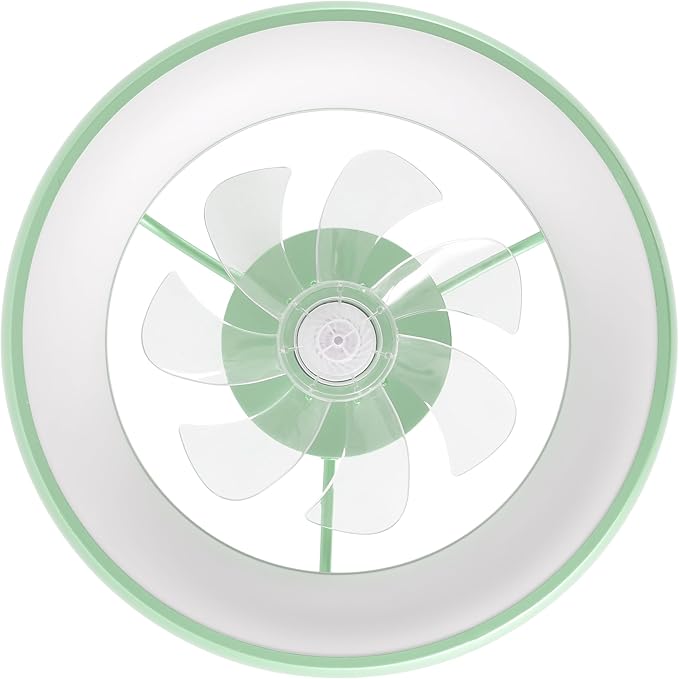 Oval AIR Loren 20" Small Smart Ceiling Fan with Light, Semi Flush Mount, Quiet 6-Speed Reversible Motor, Dimmable LED, Adjustable CCT, App & Remote Control, Scandinavian, Mint AIR8002C