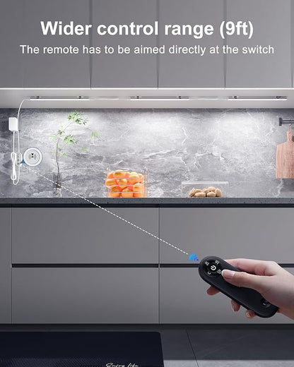Remote Control Under Cabinet Led Light Plug in, Dimmable Daylight White 4500K, 6 Pack 12 inch Linkable Under Counter Lights for Kitchen Upgrade ETL Listed Plug 24V, UNO-LK 4500K