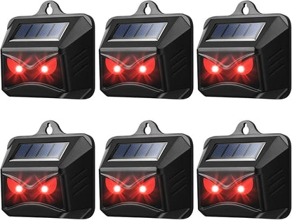 Solar Control Light Nocturnal Animal Repeller Outdoor Deterrent Devices Light Sensor Animal Repellent for Skunk Deer Coyote Fox Raccoon Cat Garden Yard Farm Chicken Coop (6, Black)