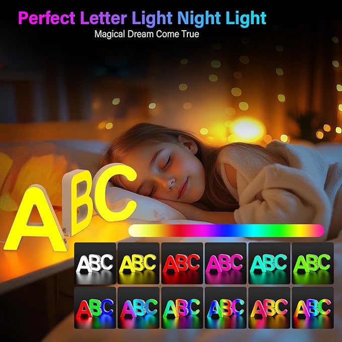 OJQ Light Up Letters Led Lights- Marquee Letters for Boy Girl Gift Room Decor Wall Lights - Music Sync Color Change Colorful, Birthday Gifts for Girl, Teen Girls Gifts Home Wall Decor
