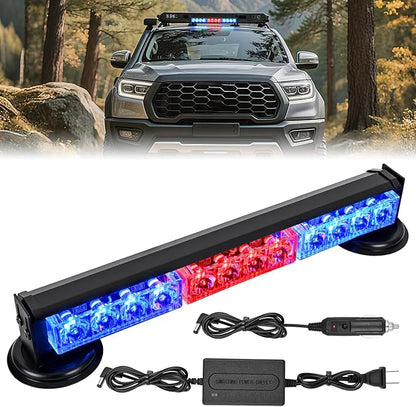 Nilight 12LED Wireless Emergency Strobe Light Red Blue 14 Inch Magnetic Mount Mini Light Bar 12V Rooftop Powered Hazard Warning Flashing Lights for Car Truck Trailer Snow Plow Construction Vehicles