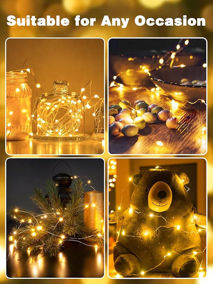 120LED 40FT Fairy Lights Battery Operated with Remote, 1 Pack Twinkle Lights Waterproof for Outdoor & Indoor, 8 Modes String Light Timer for Christmas Party Wedding Birthday Home DIY Décor(Warm White)