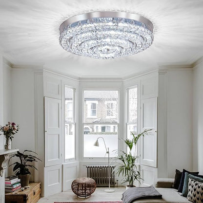 Modern LED Chandelier Flush Mount Four Rings Ceiling Lamp Round Ceiling Lihgt Fixture for Bedroom Living Room Dining Room (4000K, Cool White)