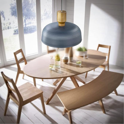 Darkaway Pendant Light Fixtures Ceiling Hanging with Hammered Metal Shade, Modern Pendant Light for Kitchen Island Lighting Hanging Lamp Adjustable Height, Medium
