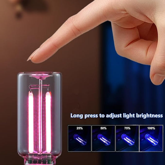 Touch Control Car Atmosphere Light, USB Lights Portable Mini Glass Bottle LED Bulb Night Lights, USE for Vehicle Bedroom Camping Decoration - Red