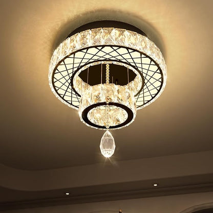 HAIXIANG Chandelier Bedroom LED Light Modern Hallway Ceiling Lighting Fixtures for Kitchen Dining Room Kitchen Remote Dimmable Black Lights