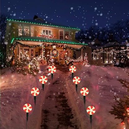 Abeja C9 Christmas Candy String Lights, 14FT Christmas Pathway Lights Plug in with 8 LED Candy Bulb, Pathway Lights Outdoor for Patio, Yard, Garden, Lawn Decoration-2 Sets