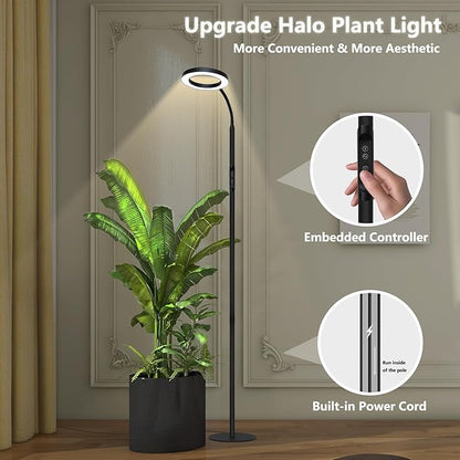 Grow Light for Indoor Plants, Full Spectrum LED Tall Plant Lights with Timer, 3 Color Modes Standing Floor Growing Lamp, 65" Height Adjustable, 10 Dimmable Levels for Large Plants