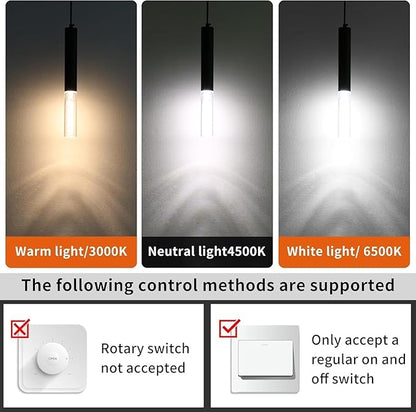 2 Pack Modern Pendant Lights, Mini Chandelier Bubble Acrylic Pendant Lighting for Kitchen Island, 3 Color 3000K/4500K/6500K, Black LED Ceiling Hanging Light for Bathroom, Dining Room, Bedroom