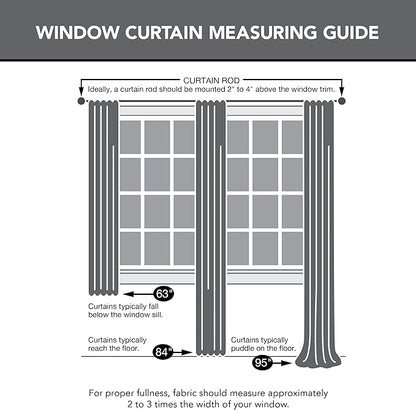 Clean Window Twill Stripe Anti-Dust Allergy/Pet Friendly Anti-Dust Sheer Curtain Panel, 52" x 63, Black/Linen