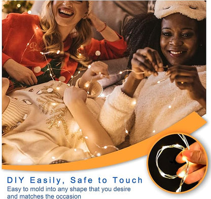 Ostwiki Warm White Fairy Lights Battery Operated, 7ft Mini Lights for Mason Jar, 12-Pack 20 Small LED String Lights for Crafts Bedroom Wedding Party Table Bottle Christmas Firefly Fairy Decoration