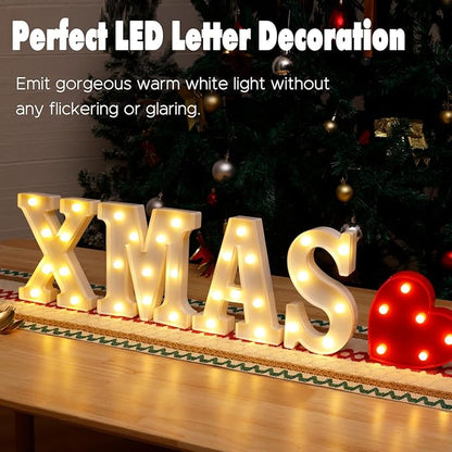 Small Led Marquee Letters, Light Up Letters, 8.58 Inch Led Letter Lights, Battery Powered Lighted Sign for Table, Party, Birthday, Christmas Decor (Letter S)