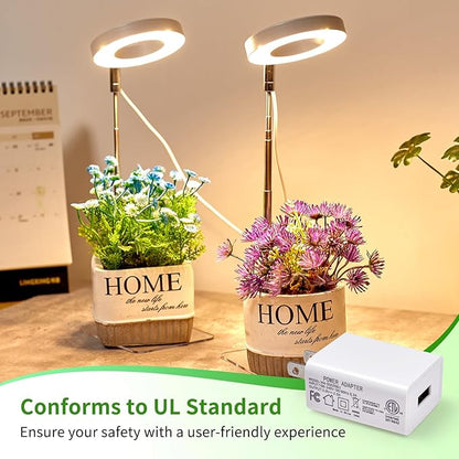 Brightown Plant Grow Light, LED Growing Light for Indoor Plants, 2 Head 96 LED Adjustable Height Growing Lamp with Timer, 3 Dimmable Brightness Levels, Low Safe Voltage, Perfect for Small Plants
