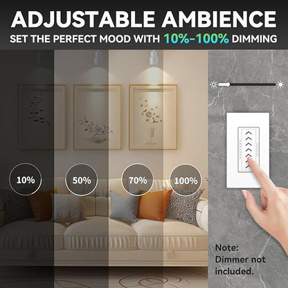 5-Color Ceiling Spotlight 10W LED Ceiling Spot Lights Indoor White Directional Adjustable Dimmable Flush Mount Spotlight Fixtures for Kitchen Living Room Hallway Gallery Art Light CRI90+ 24°