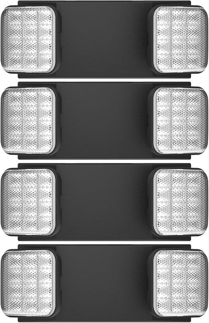4 Packs Blacks Emergency Lights with Backup Battery,Two Head Adjustable Fire Commercial Emergency Light Fixture-UL Listed-120/277VAC-Led Emergency Exit Lights Fixtures for Business.