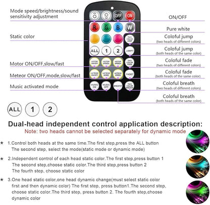 AMKI Dual Color 20W Twinkle Starlight Headliner Kit 800pcs*0.03in 13.1ft Cables+ RGB Meteor Shooting Star Fiber Optic Light Sound Activated APP/Remote Control for Car Roof Home Ceiling