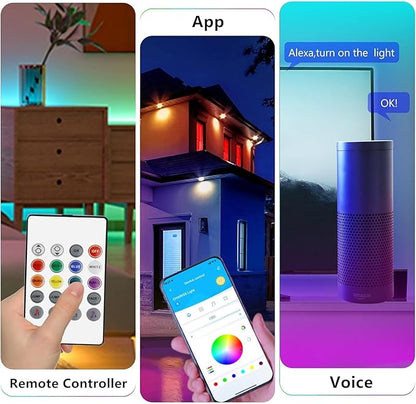 GUPUP WiFi Led Lights 50 ft, Smart App Controlled Led Strip Lights, Compatible with Alexa and Google Assistant Devices, Voice Control,Music Sync,Color Changing Tape Lighting