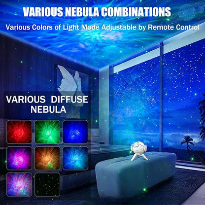 Star Projector Galaxy Night Light, Astronaut Space Projector with 8 Colors LED Nebula, Starry Ceiling LED Lamp with Remote, Adjustable Head Angle & Brightness,Kids Room Decor, Christmas Birthday Gifts