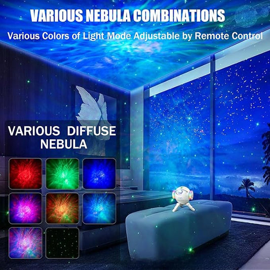 Star Projector Galaxy Night Light, Astronaut Space Projector with 8 Colors LED Nebula, Starry Ceiling LED Lamp with Remote, Adjustable Head Angle & Brightness,Kids Room Decor, Christmas Birthday Gifts