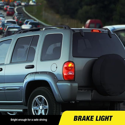 Nilight Third Brake Light Tail High Mount 3rd Stop Lights Red Lens Compatible with Jeep Liberty 2002 2003 2004 2005 2006 2007 Van SUV Rear Center Cab Lamp