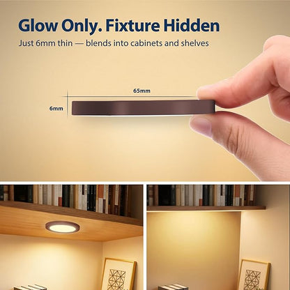 V4light Smart LED Puck Lights, Under Cabinet Lighting with Remote Control, Color Temperature Adjustable, Works with Alexa & Google Home, Plug-in Lights for Kitchen, Counter, Closet, Shelf (4 Pack)