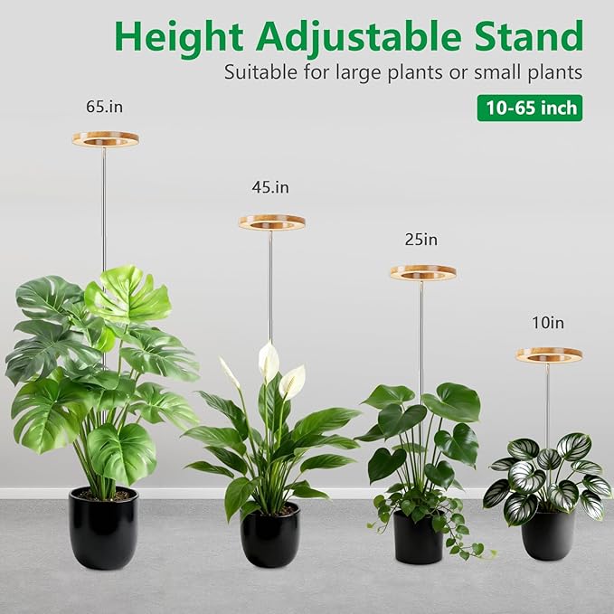 2 Packs Plant Grow Light,Grow Lights for Indoor Plants,80 LEDs Full Spectrum Plant Lights for Indoor Growing with 6/12/16H Timer-WG2