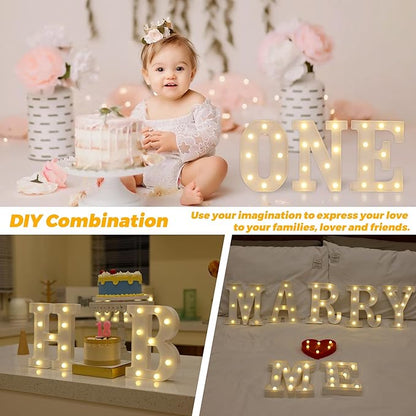 LED Marquee Sign Light Up Letters, Alphabet Light Up Letters Sign, Battery Powered LED Letter Lights for Night Light, Wedding, Birthday, Party, Christmas or Home Decor (Symbol &)