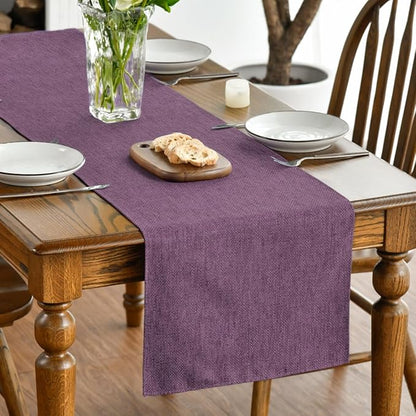 Artoid Mode Purple Table Runner, Seasonal Summer Washable Kitchen Dining Table Decoration for Home Party Decor 13x108 Inch
