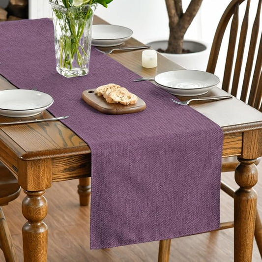 Artoid Mode Purple Table Runner, Seasonal Summer Washable Kitchen Dining Table Decoration for Home Party Decor 13x108 Inch