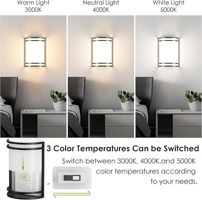 Aipsun Modern Wall Sconces Hardwired Indoor 15W LED Dimmable 3000K 4000K 5000K Black Wall Sconce Lighting for Living Room Hallway Bedroom