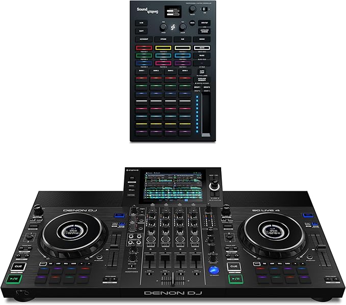 Denon DJ SC Live 4 DJ Controller and DMX Lighting Controller for Live Music, DJ sets, Events, Music production