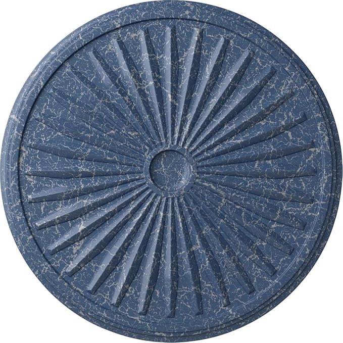 Ekena Millwork CM33LEAMC 33 1/8"OD X 3 1/2"ID X 1 3/8"P Leandros Ceiling Medallion Fits Canopies Up To 5", Americana Crackle