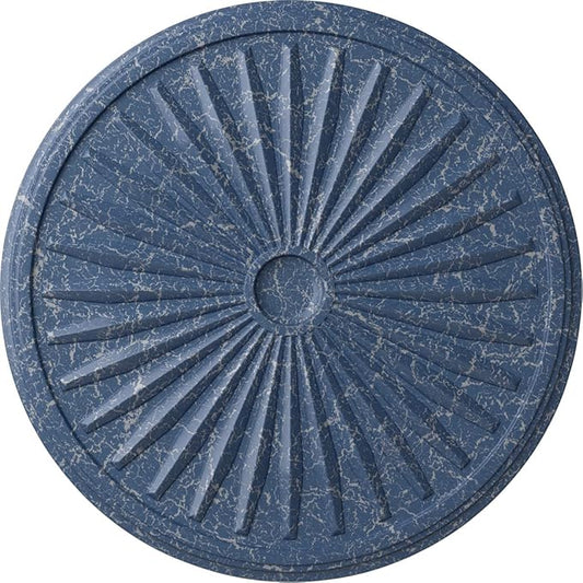 Ekena Millwork CM33LEAMC 33 1/8"OD X 3 1/2"ID X 1 3/8"P Leandros Ceiling Medallion Fits Canopies Up To 5", Americana Crackle