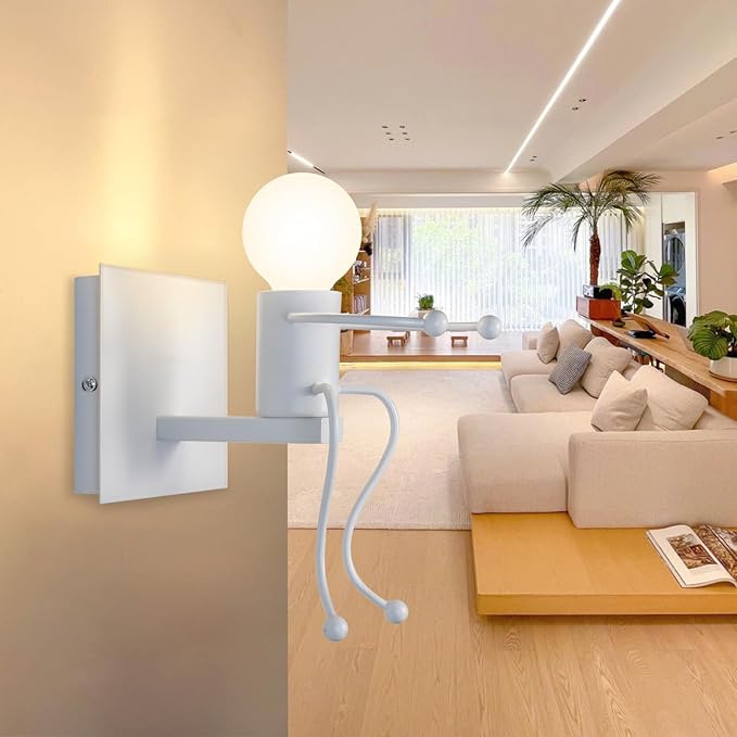 Kawell Creative Vintage Wall Light Fixtures Indoor Wall Sconce Light Industrial Retro Wall Lamp Sconce Art Deco for Kids Room Bedroom Living Room Kitchen Stairs Hallway Restaurant Bar Cafe