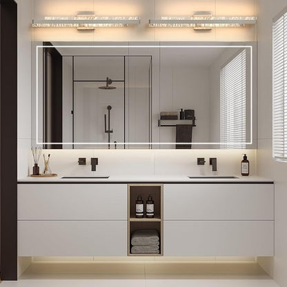 Modern Bathroom Vanity Light: Brushed Nickel 32 inch 28W Dimmable LED Bath Bar Light Fixtures Over Mirror - Wall Sconce Picture Lights for Powder Room Bedroom 3000k