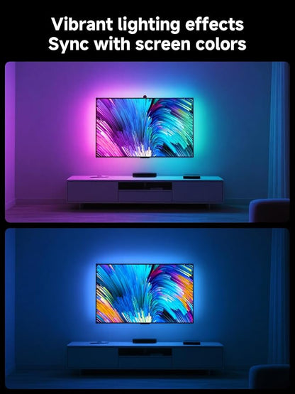 GIPOYENT LED TV Backlights with Camera, 13.7FT TV Lights That Change with for 45-65 in TV, Music Sync LED Strip Light with Smart App Control - RGB Color Changing Light Strip for Bedroom