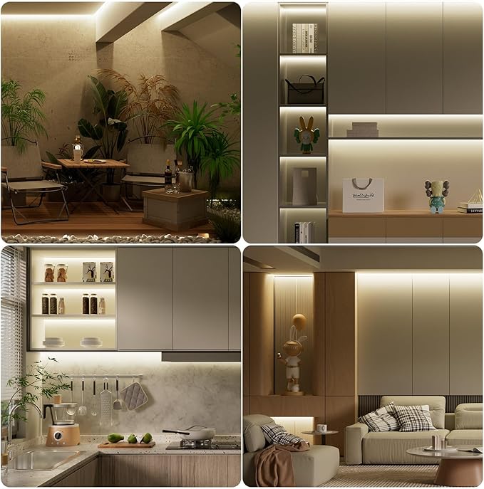 PAUTIX COB LED Strip Light 2520LEDs,Super Bright High Lumen 4000K Natural White 16.4ft,Dimmable 24V LED Tape Light with 3M Tape,RF Remote with Timer Function,36W Adapter,for Bedroom,Home,Kitchen DIY