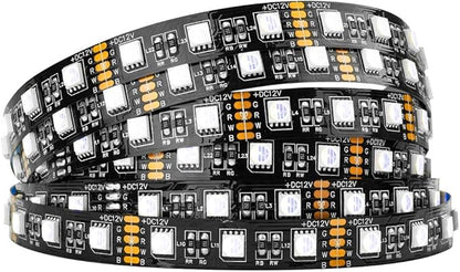 BTF-LIGHTING RGBW LED Strip Lights,UL Listed,5050 4 Colors in 1 RGB + 6000K-7000K Cool White,12V DC,16.4ft/5m 60LEDs/m 12mm Black PCB, IP30 for Home Decoration(No Adapter or Controller)