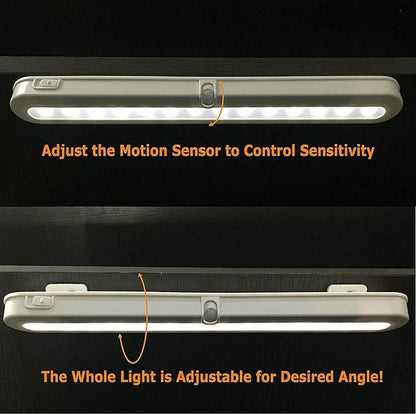 BLS T01LB LED Closet Light Super Bright 20 LED Under Cabinet Lighting Battery Powered/DC Input Wireless Motion Sensing Light, Auto On Off Switch, Motion & Light Sensor, Light Beam Adjustable