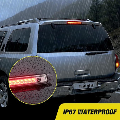 Nilight Third Brake Light Tail High Mount 3rd Stop Lights Smoked Lens for Nissan Armada 2005-2015 Pathfinder Armada 2004 Infiniti QX56 2004-2010 Van SUV Rear Center Cab Lamp