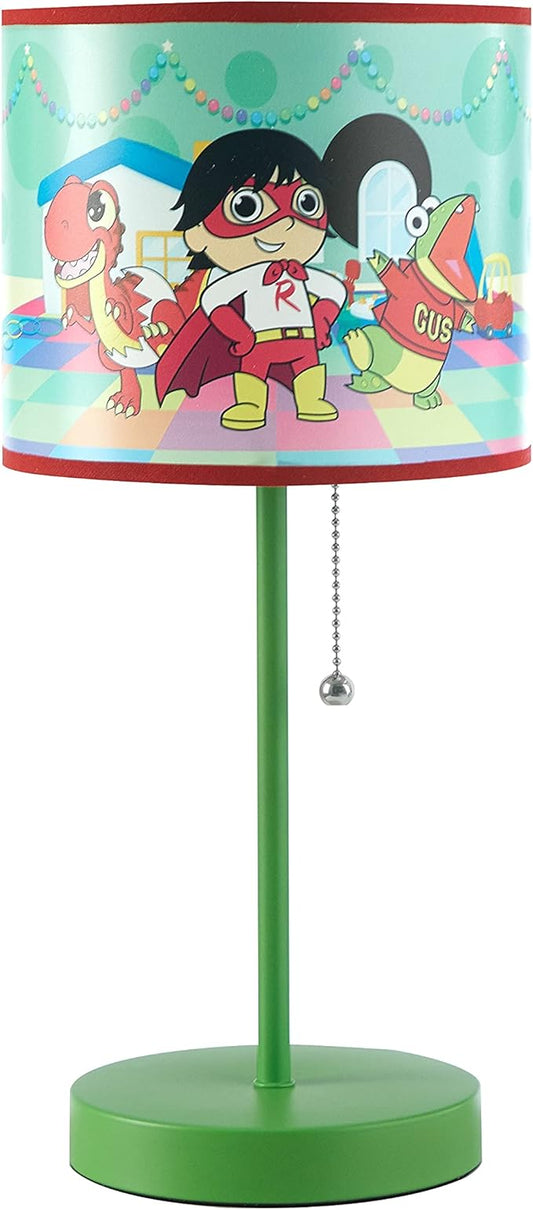 Ryan's World Stick Table Kids Lamp with Pull Chain Themed Printed Decorative Shade